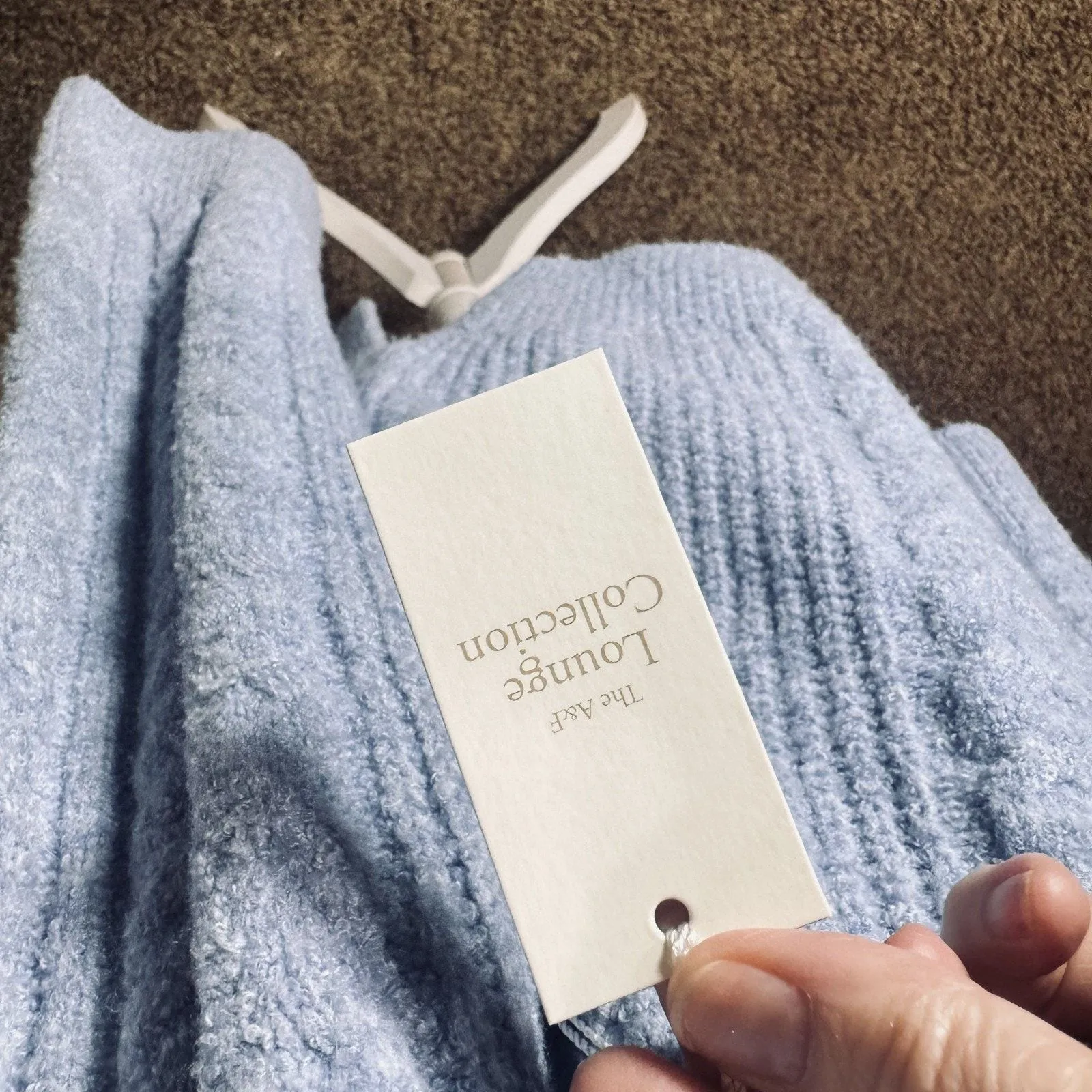 NWT Abercrombie & Fitch Womens M Light Blue Super Soft Hooded Sweater Lounge - Image 4