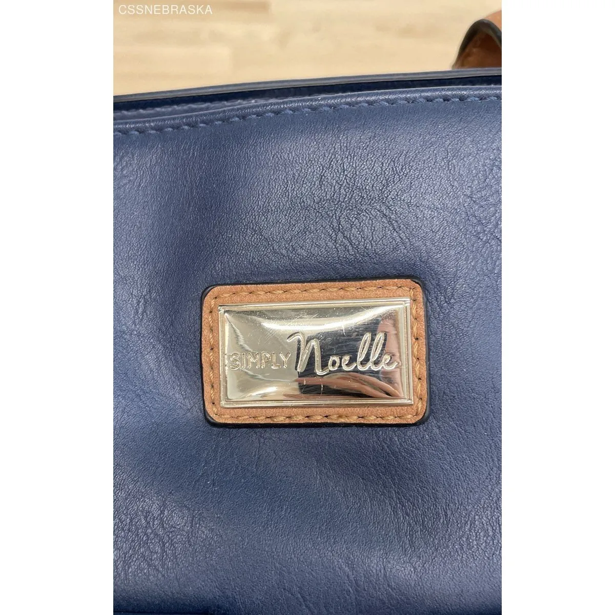 Simply Noelle Navy Blue‎ and Tan Women's Large Satchel Bag - Image 2