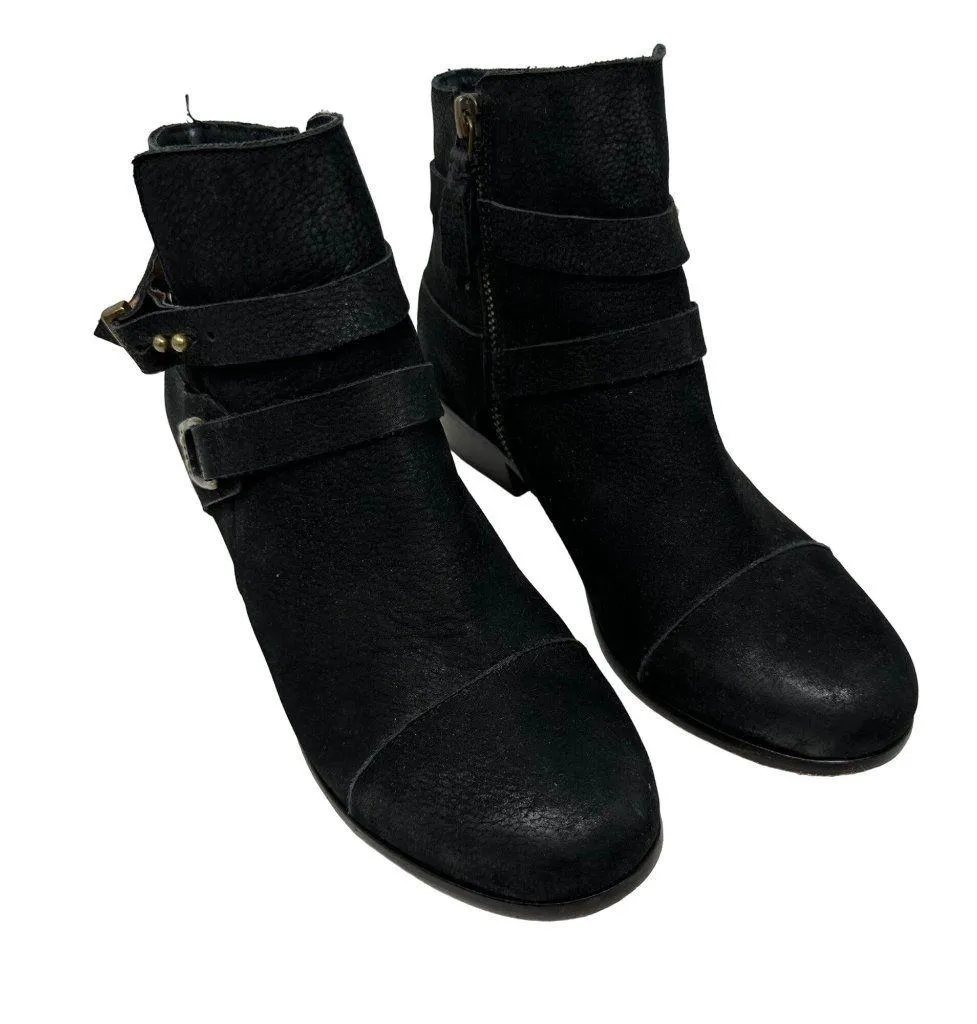 Joie Gypsy Ankle Boot Size 36 US 6 Black Suede Leather Bootie Low Heel - Image 3