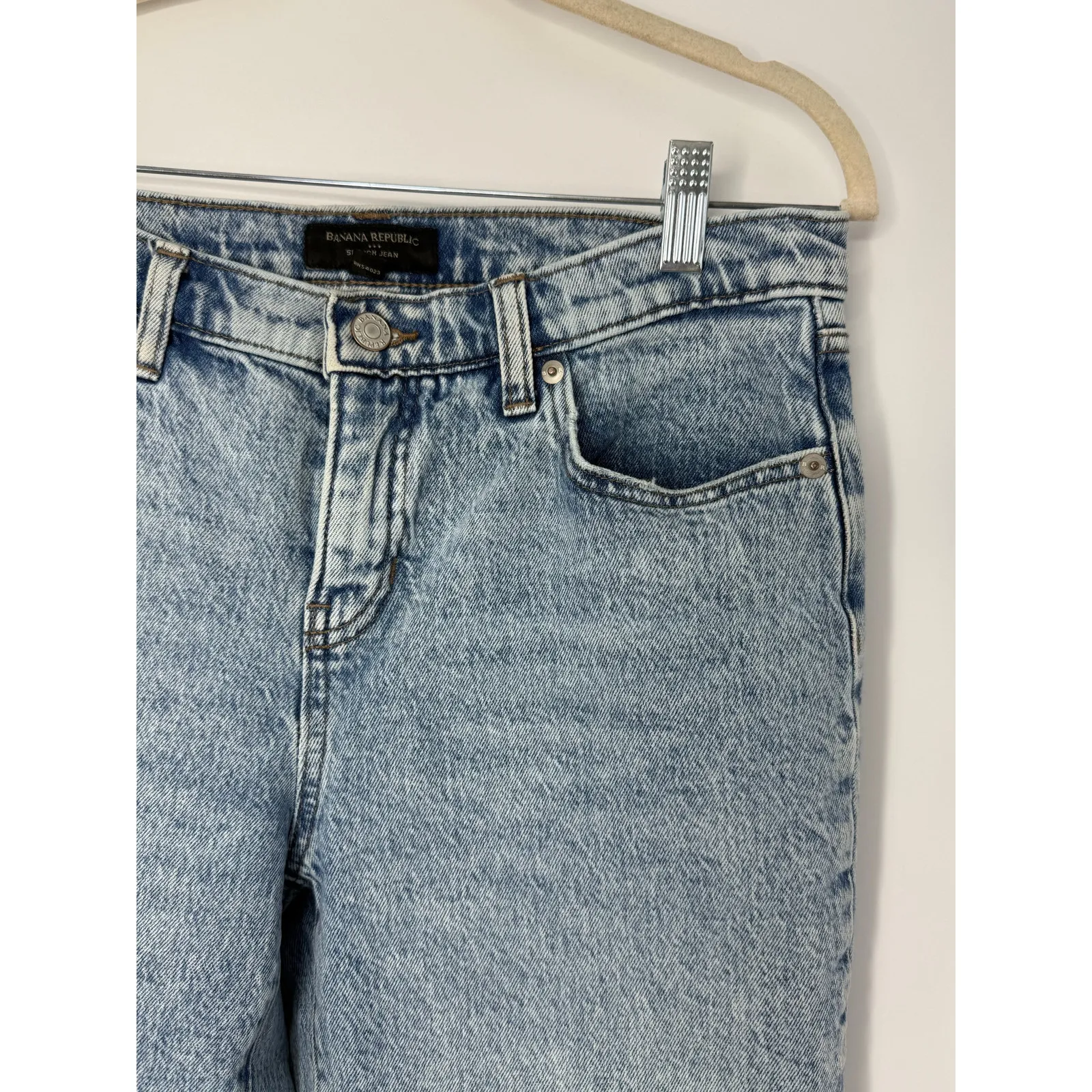 Banana Republic Cuffed Slouch Boyfriend Jeans 26/2 Acid Stone Wash Medium - Image 5