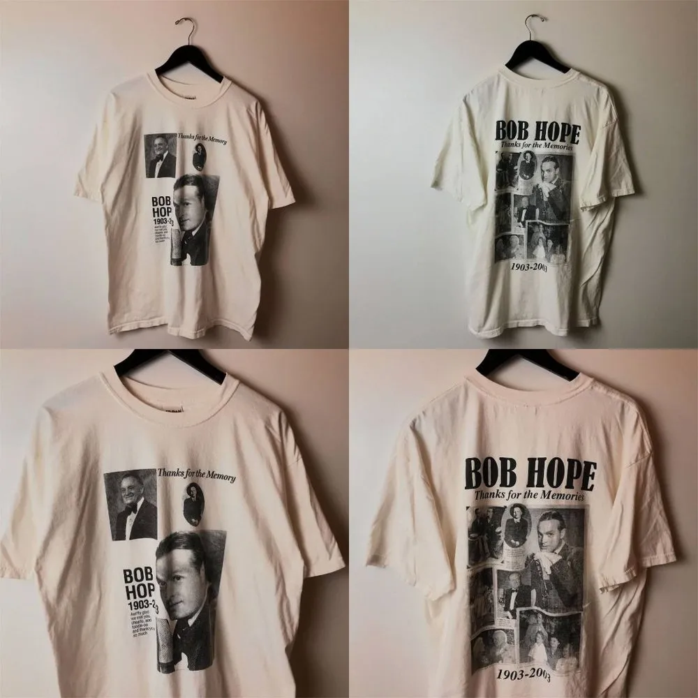 Vintage Y2K Bob Hope Thanks For The Memories T Shirt White XL Extra Large Solid - Image 12