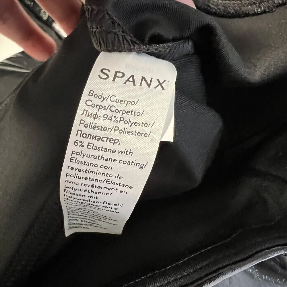 Spanx Sz S Faux Patent Leather Leggings in Classic Black - Image 7