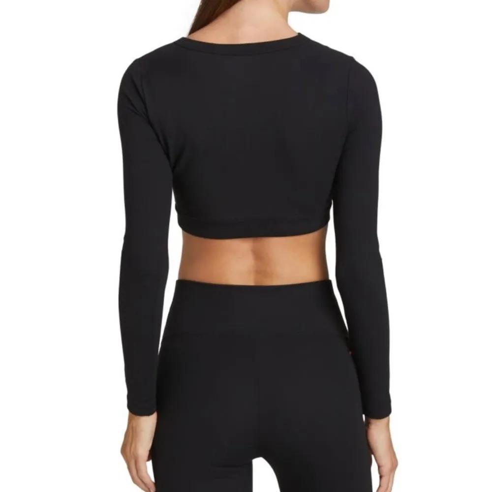 NWT n:Philanthropy Roxbury Cutout Black Long Sleeve Cropped Top XL - Image 2