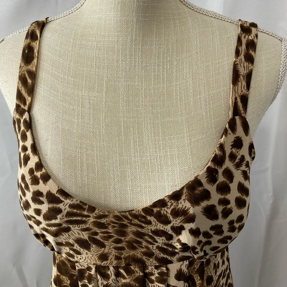 Lipstick Blouson/ bubble hem dress leopard print size medium Brown - Image 5