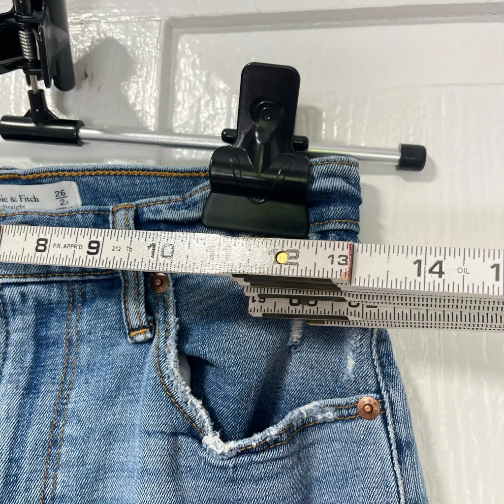 Abercrombie & Fitch Curve Love Ultra High Rise The Ankle Straight size 2 Short - Image 5