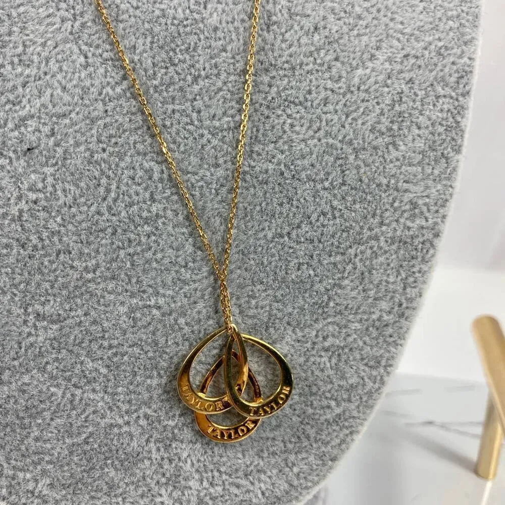 Argento Vivo Taylor hoop Charm Necklace Gold - Image 3