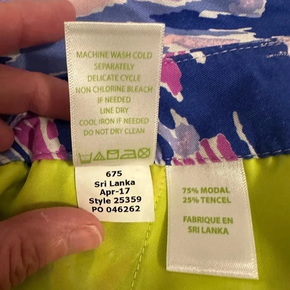 Lilly Pulitzer Amethyst One Too Many Print Purple Saffron Jogger Pants Size 6 - Image 8