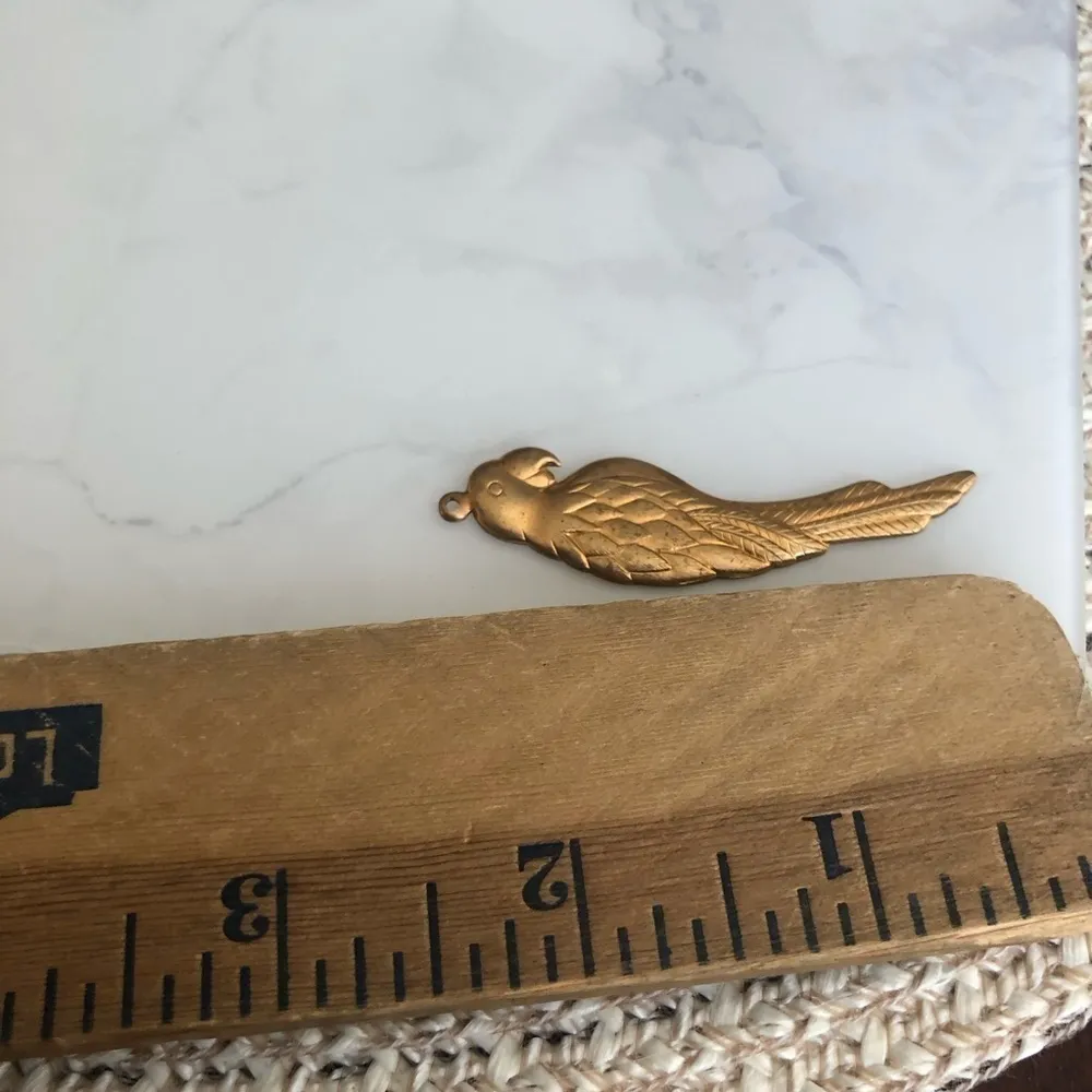Vintage Gold Tone Parrot Pendant - Image 3