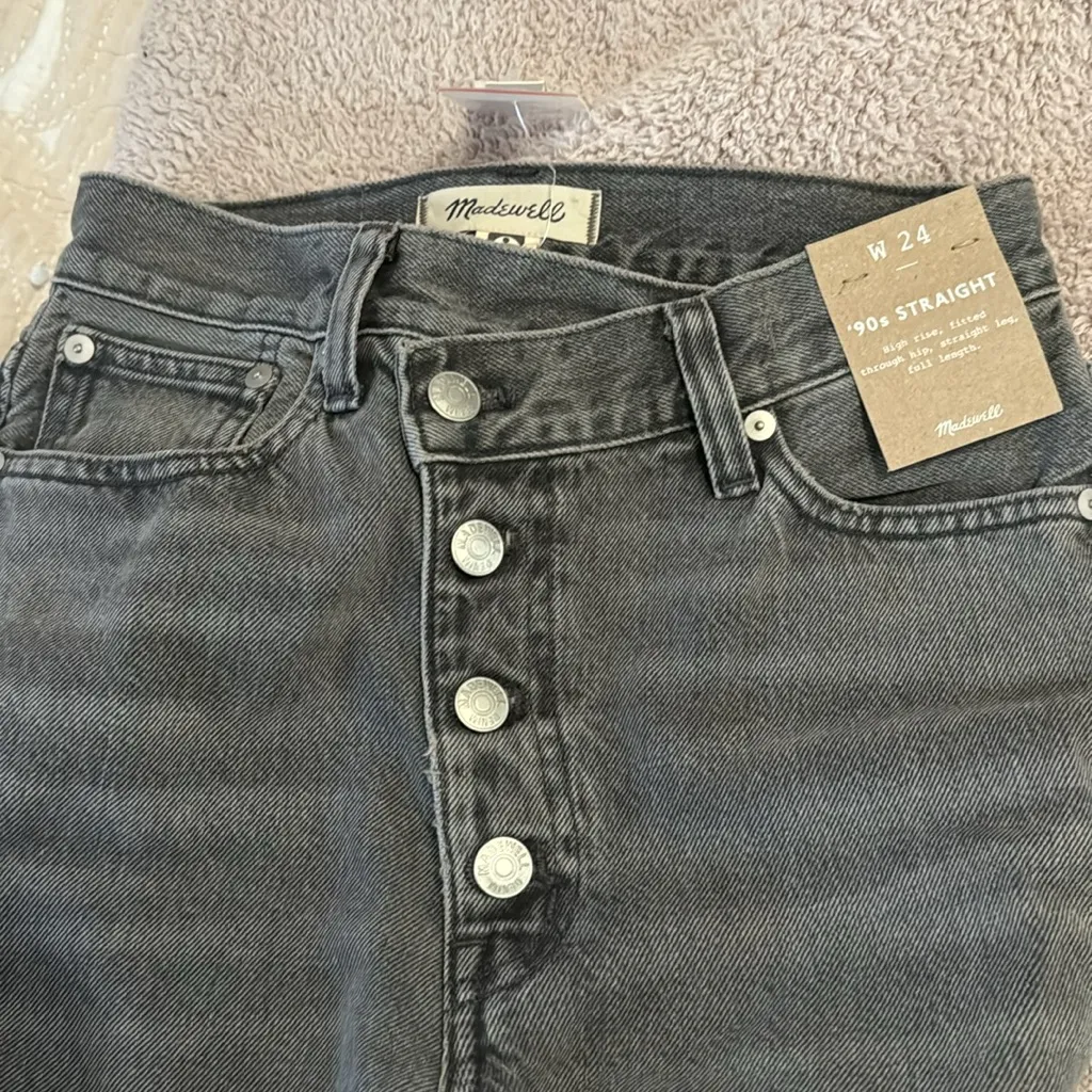 Madewell NWT '90s Straight Jeans Size 24 Cross Tab Edition | Burwick Wash - Image 5