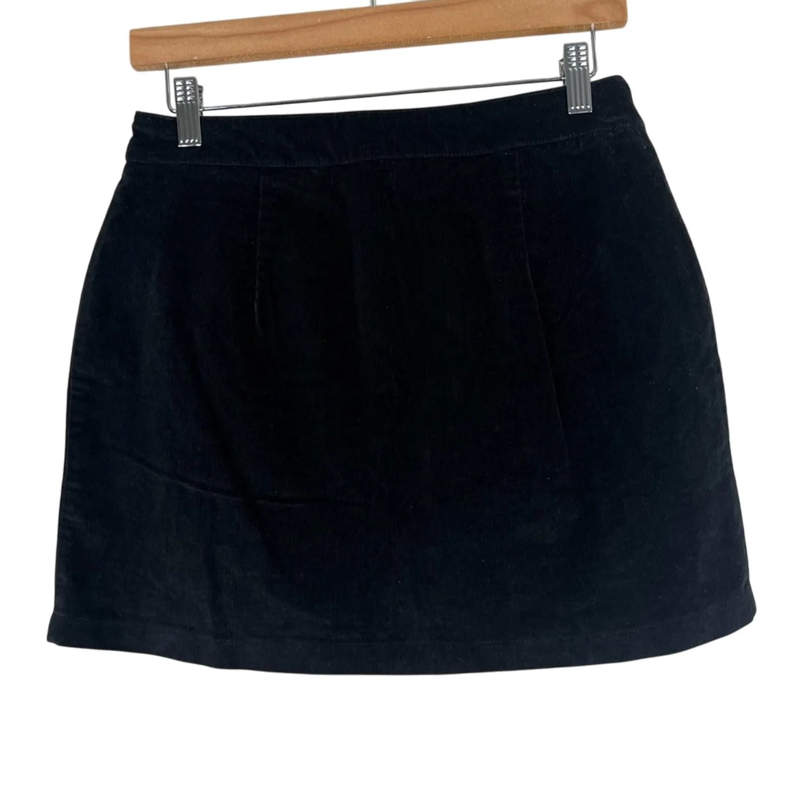 American Eagle Wrap Mini Skirt Womens 4 Black Pinwale Corduroy 90s Indie Sleaze - Image 3