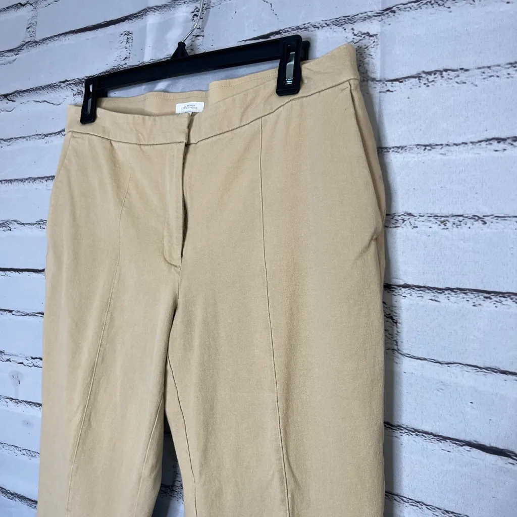 J. Jill Tan Straight Leg Pants with Tailored Design Stretch Fit High Waist SZ 10 - Image 6