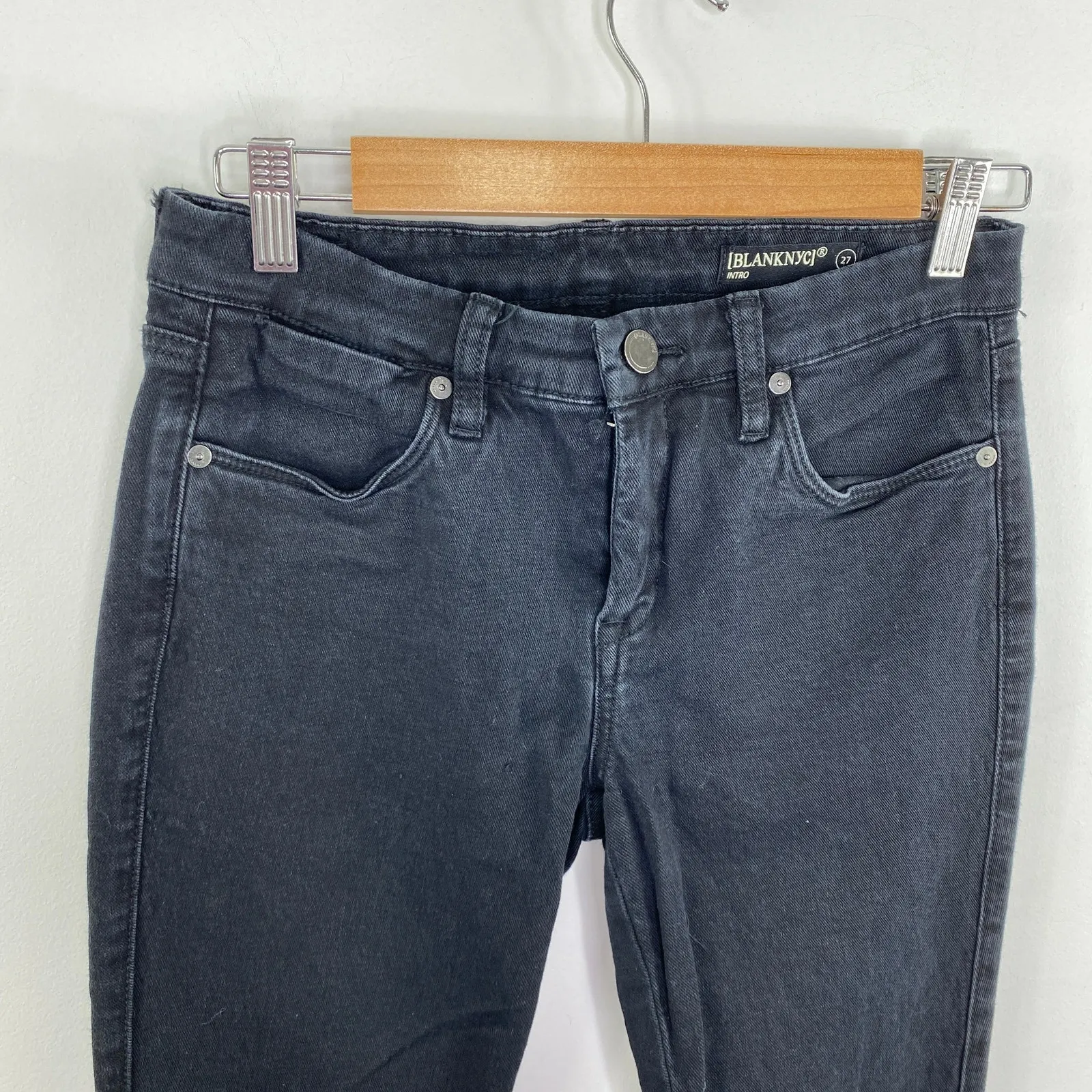 BlankNYC Intro Black Denim Lace-Up Stretch Skinny Jeans Women's Size 27 - Image 3