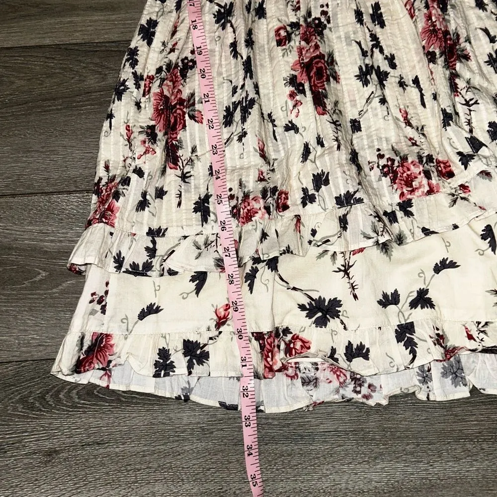 NWT LoveShackFancy Beige Cottagecore Sutton Assymetrical Floral Ruffle Minidress - Image 12