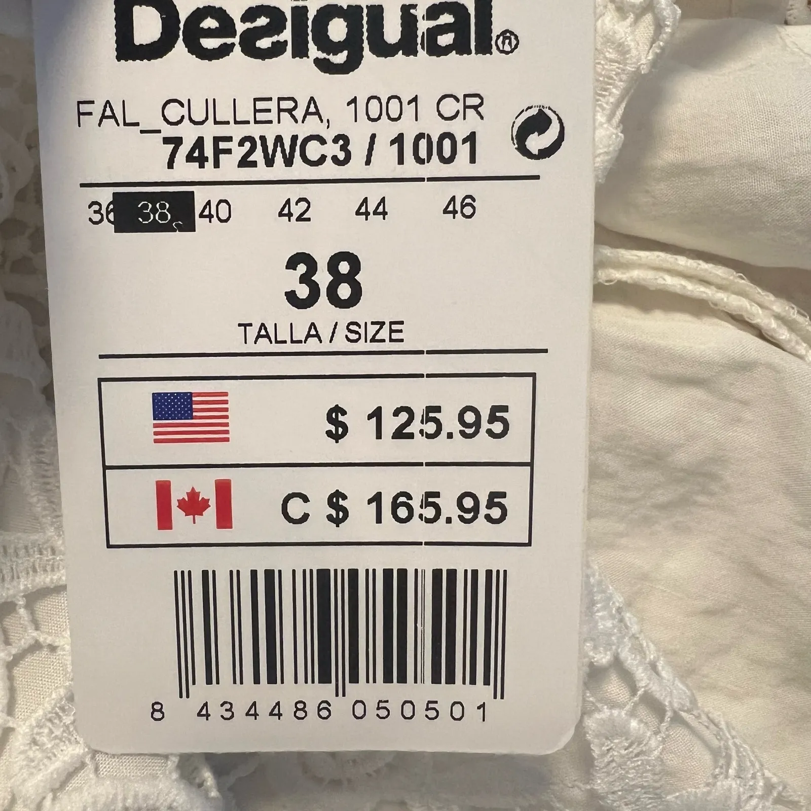 Desigual White Lace Butterfly‎ Embroidered Skirt Boho 38 EU / 4 US New - Image 9