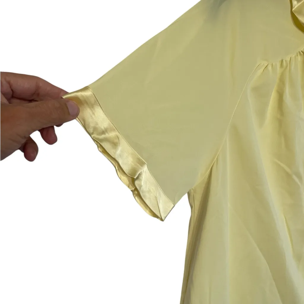 Vtg Vanity Fair 60’s Tricot Nylon Pajama Set Yellow Silky Stretch Women’s 34/S - Image 3