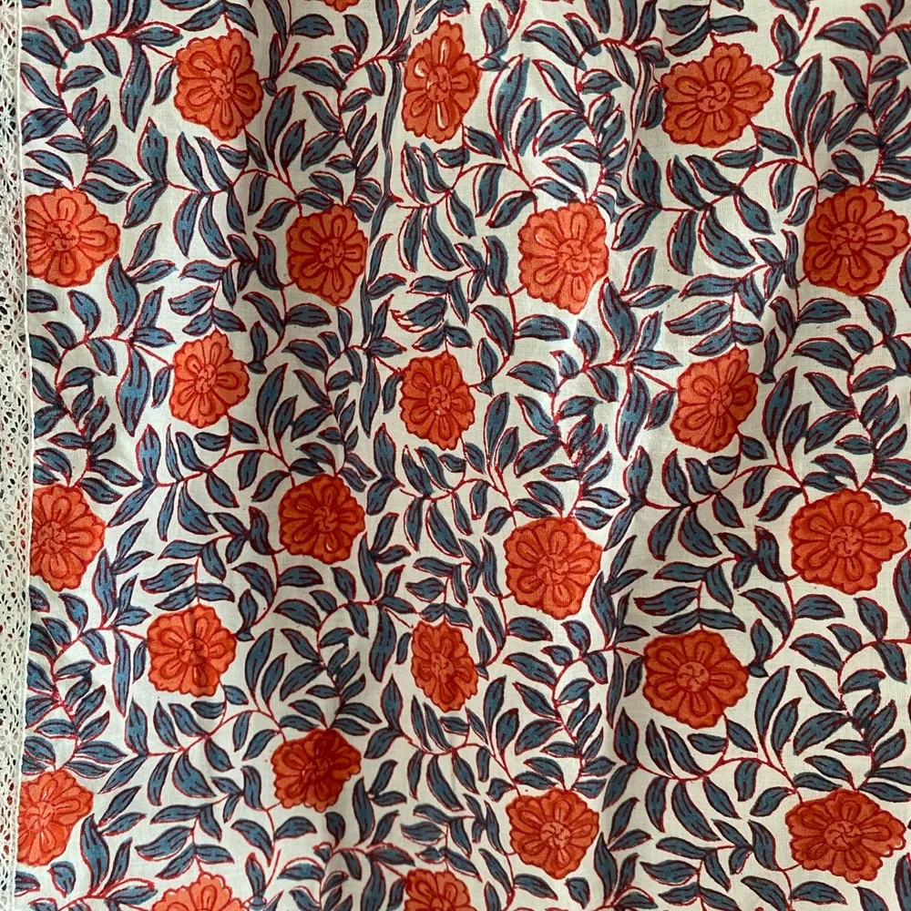 Pink City Prints Victorian Floral Lace Long Sleeve Button Front Blouse Large White - Image 7