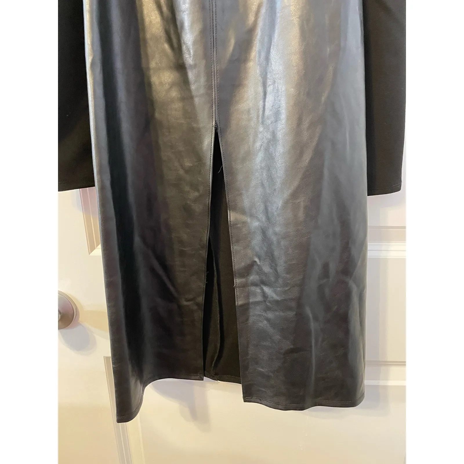 Do+Be Goth Witchy Dress Small Black Faux Leather Whimsygoth New Years Club - Image 3