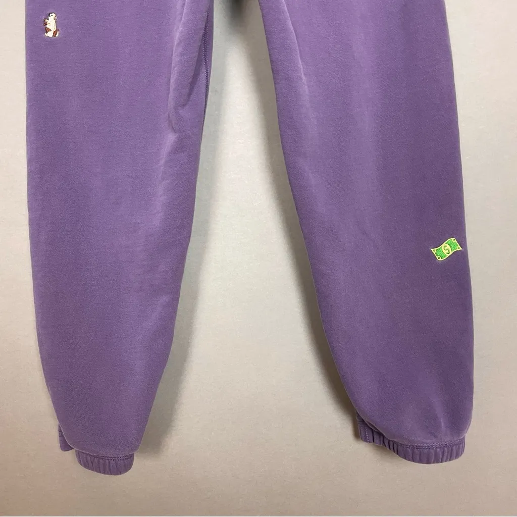 Teddy Fresh Joggers Everything I Love Sweatpants Embroidered Icons XL Purple - Image 6