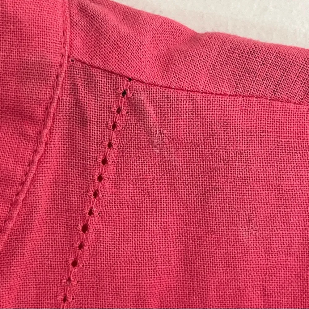 Women’s Vintage White Stag Linen Blend‎ Embroidered Long Sleeve Shirt Size 2XL - Image 11