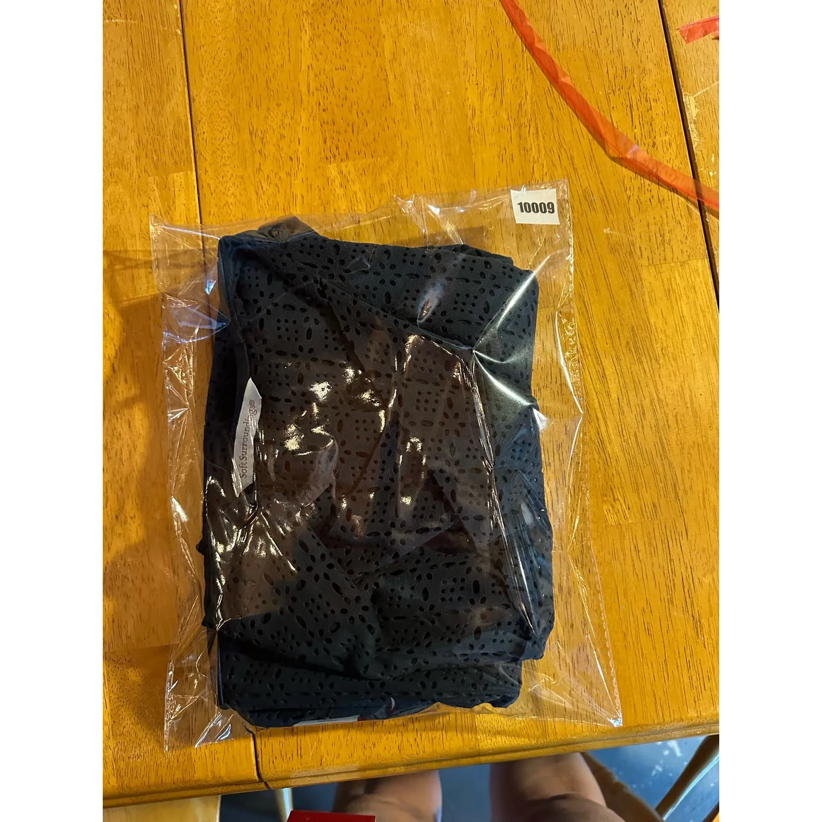 Soft Surroundings Women's Black Sleeveless Laser Cut Draped Open‎ Long Vest L - Image 7