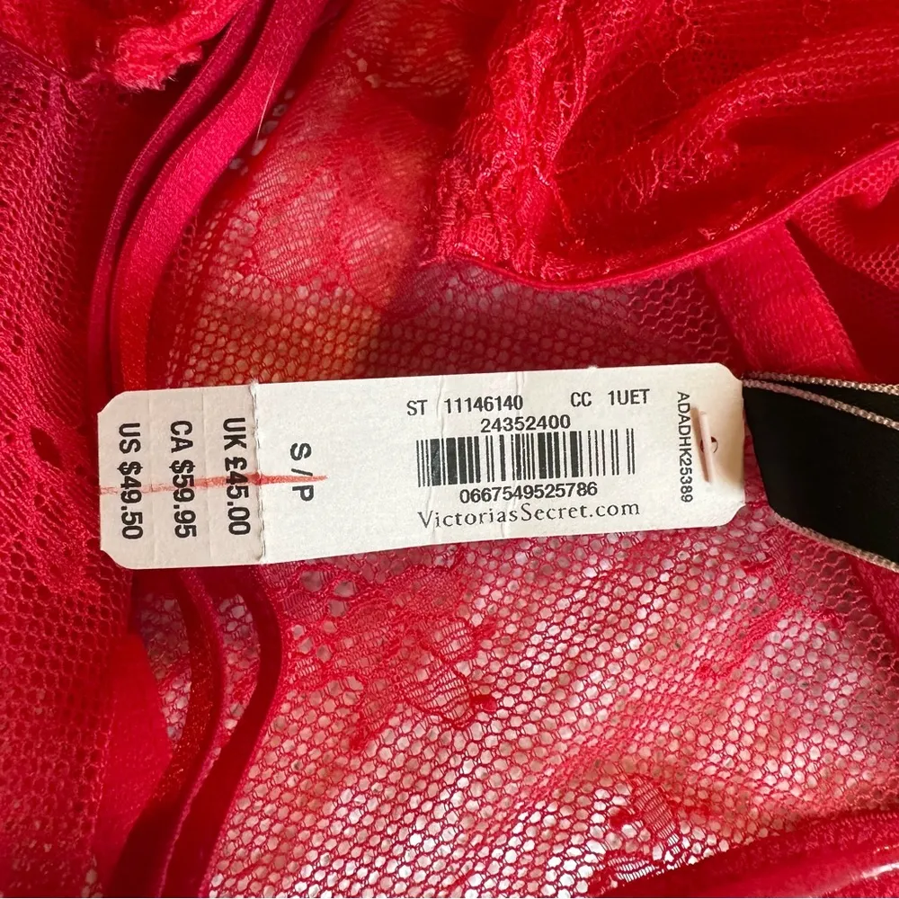 NWT New Victorias Secret Sexy Long Line V Neck Red Corset Bra Bralette sz small - Image 5