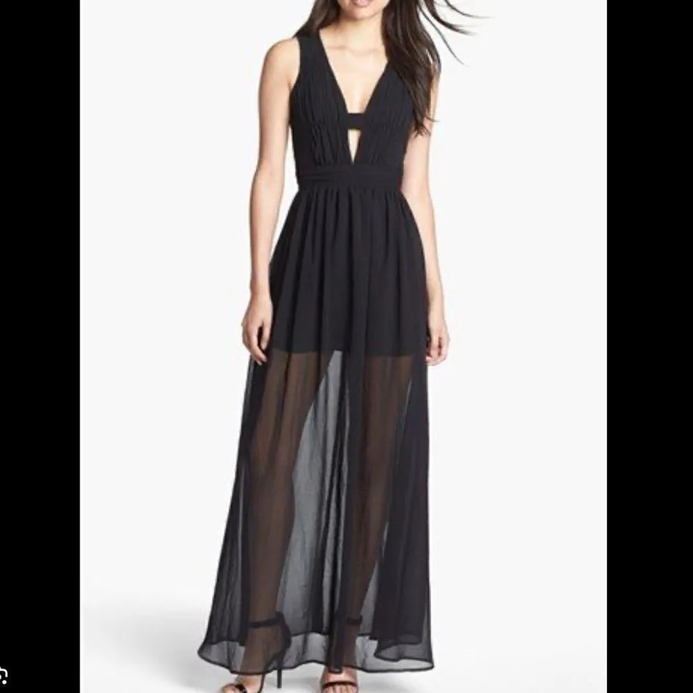 Keepsake the Label Sheer Illusion Skirt Maxi Dress Purple - Image 3