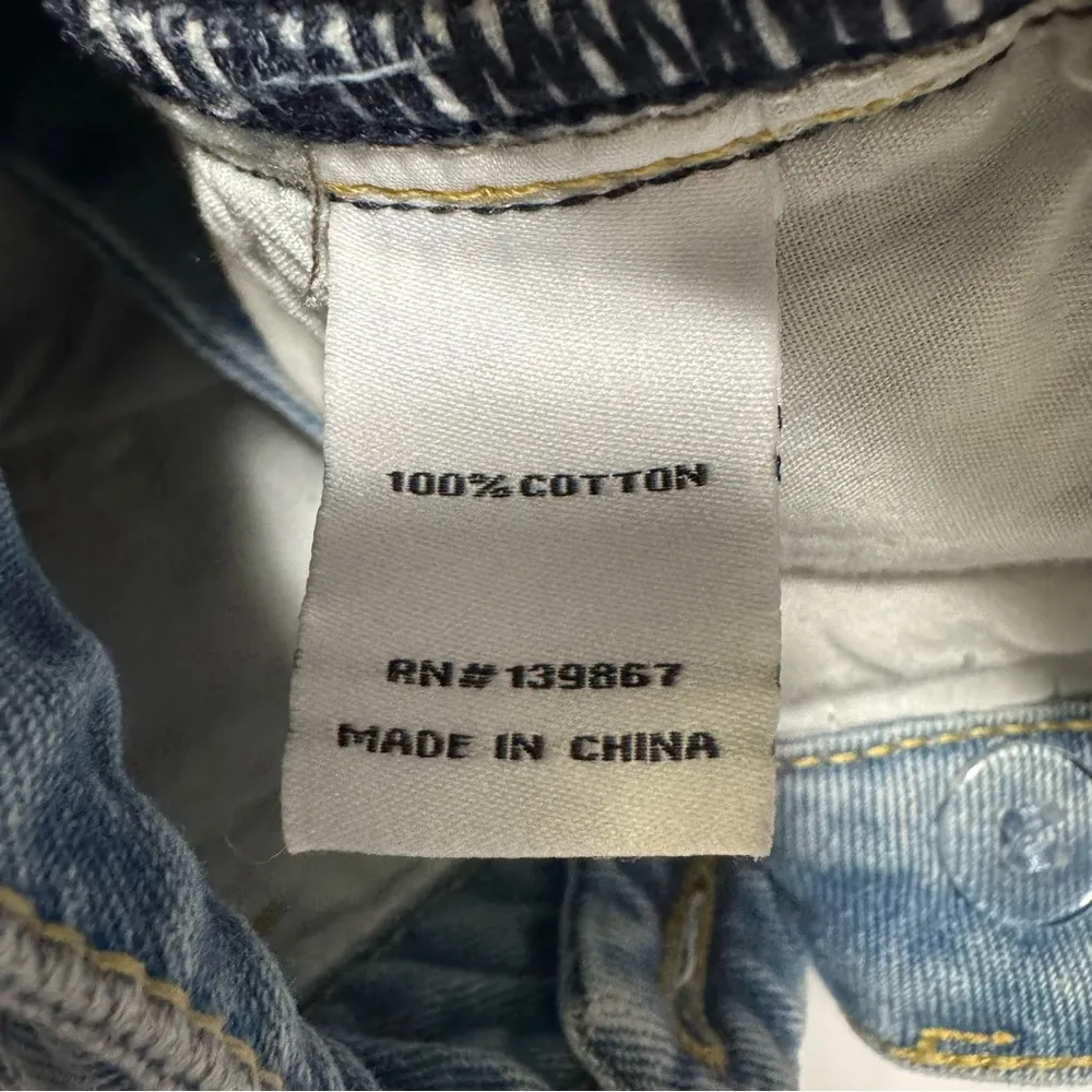 Princess Polly Mabel Front Zipper Distressed Shark Bite Hem Blue Skinny Jeans - Image 9