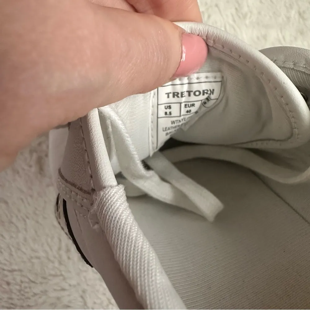 Nylite Plus Leather Metallic Accent Sneakers in White/Light Gold - Image 8