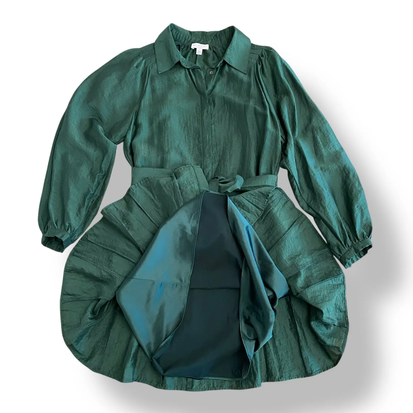 Current Air Elias Mini Dress Pleated Shoulders in jewel green Size‎ Large - Image 6