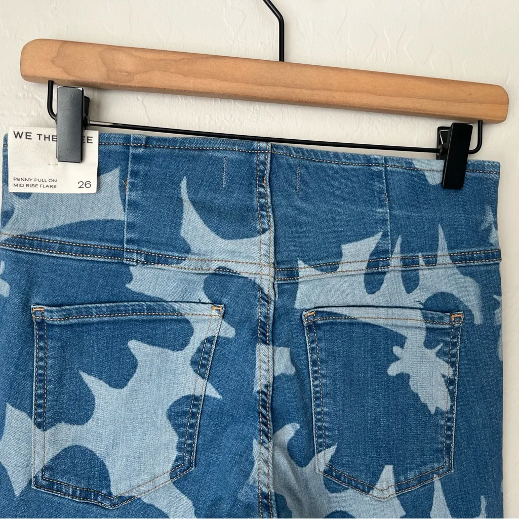 Free People we the free penny pull on mide rise flare jeans boho floral NEW 26 - Image 9