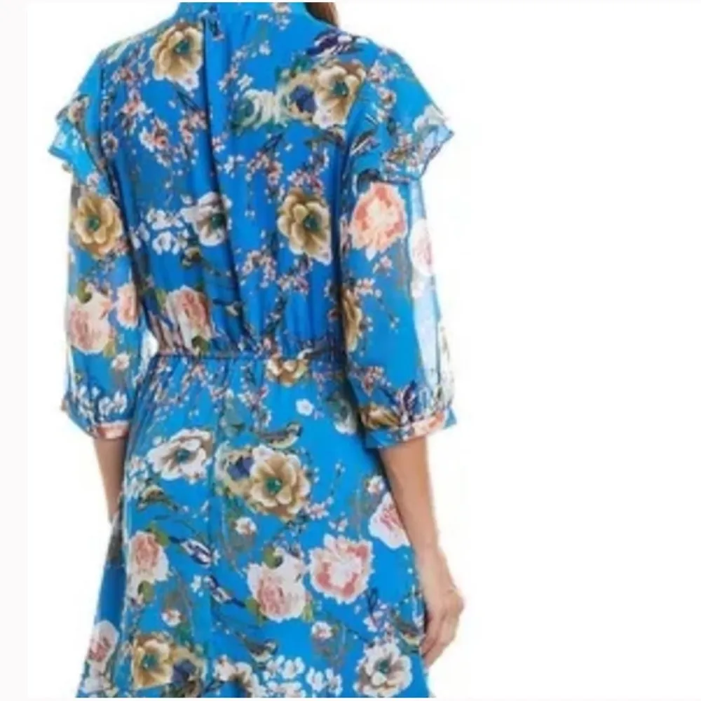 Walter Baker Blue Floral 3/4 Sleeve Dress Sz 2 NEW - Image 5