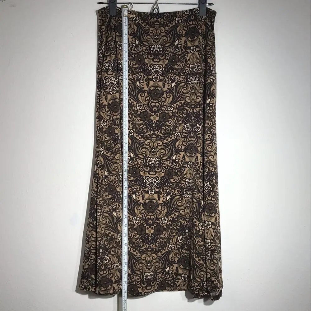 STUDIO I Two Piece Skirt Set Brown Floral Size 10 - Image 6
