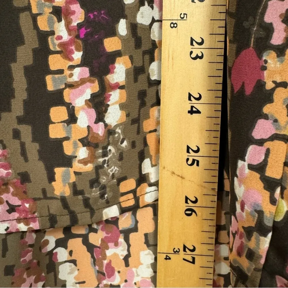 Cabi Brown Floral Print Tank Top Womens M Casual Summer Shirt Boho Y2K Tunic - Image 7