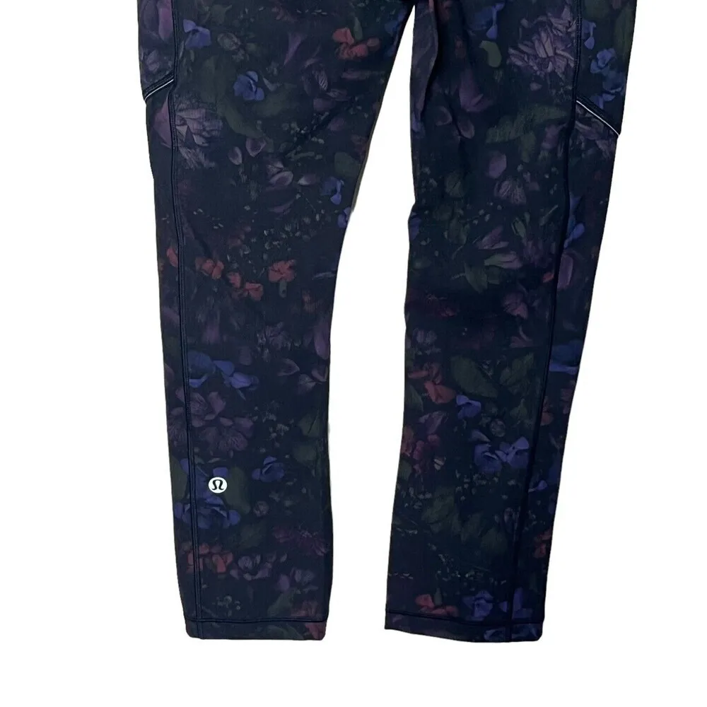 Lululemon Speed Up Crop Leggings 21" Frozen Flourish Multi Luxtreme Size 4 - Image 6