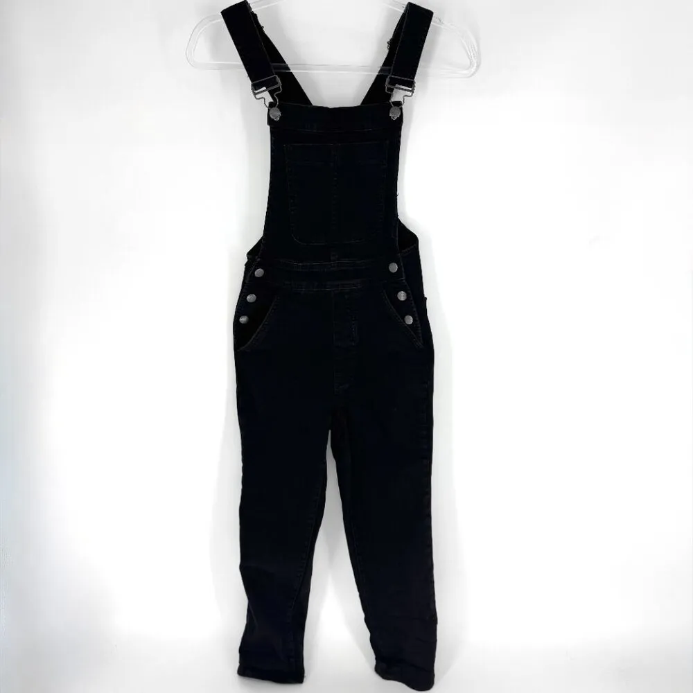 J. Crew Black Denim Bib Overalls Size XXS - Image 6