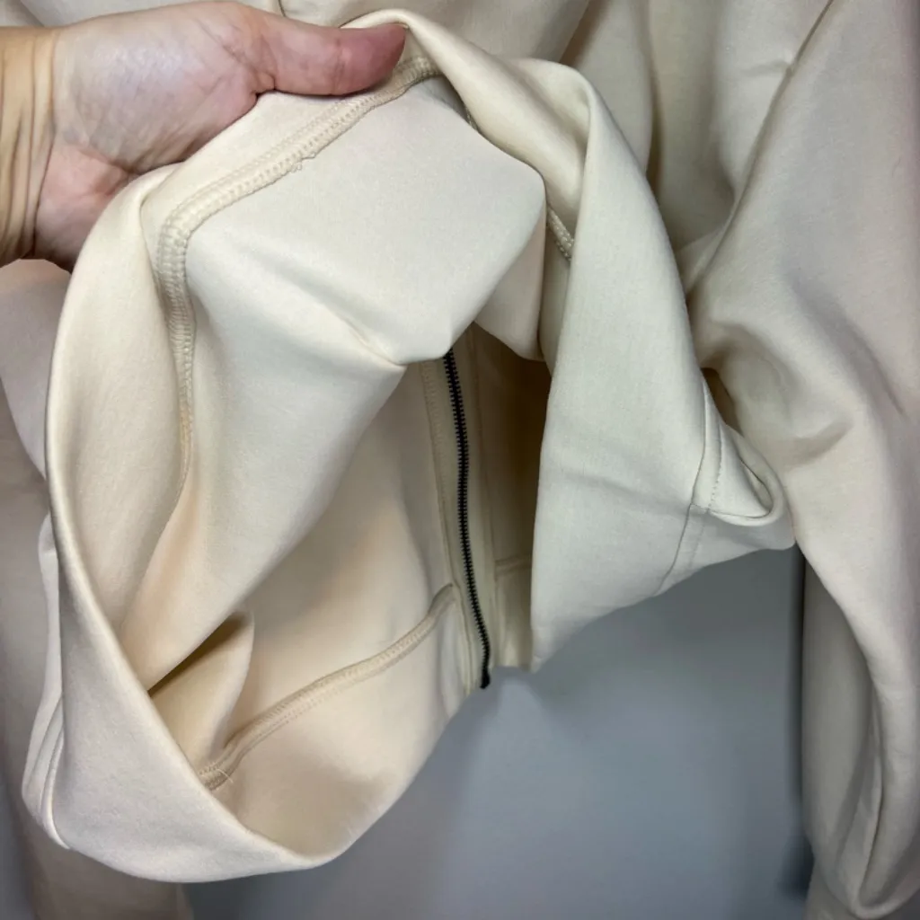 A New Day Zip Up Hoodie Jacket Cream Cropped Soft Cozy Neutral NEW Women's Sz XL - Image 12