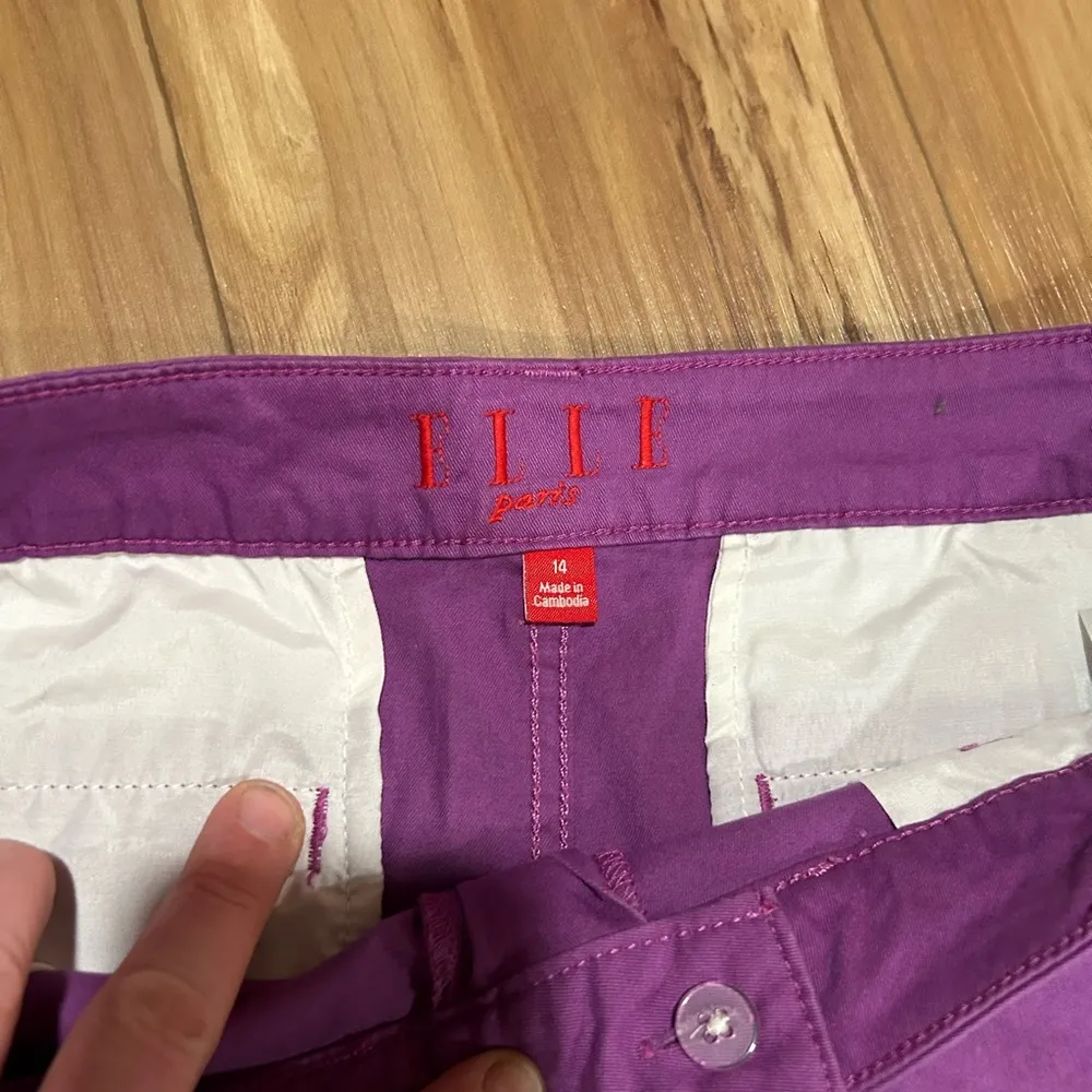 Elle Purple Jean Short Shorts Size Medium - Image 2
