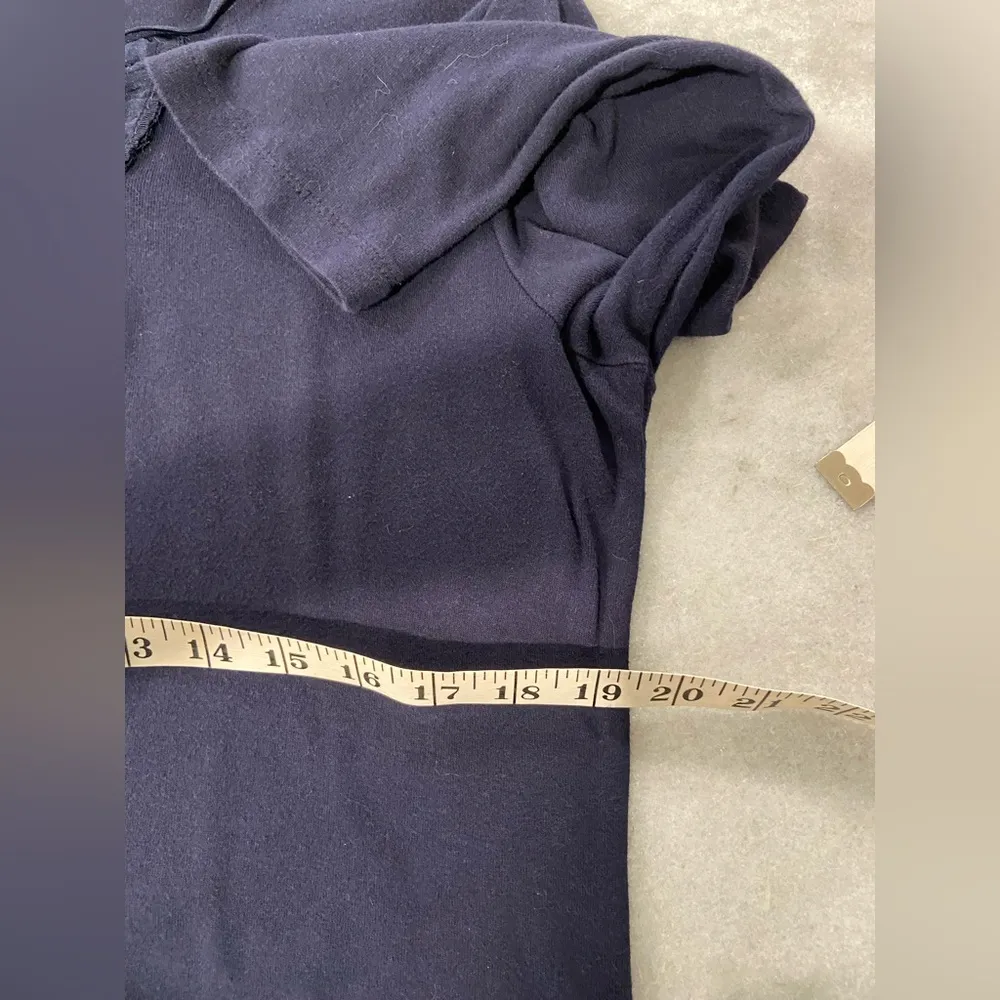 Laura Scott Size LP Navy Blue 3/4 Sleeve V Neck Top Satib Embroidered Trim - Image 8