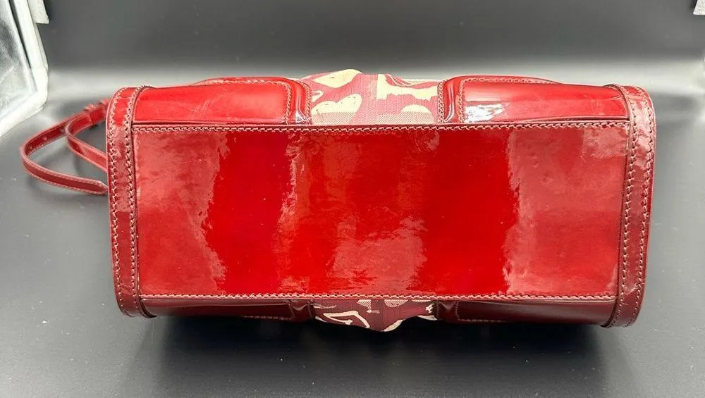 BURBERRY Nova Check Heart Print Pilgrim Satchel Berry - Image 3