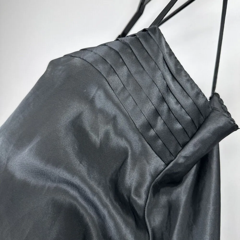 Vintage Delicates Satin Camisole Size Large Black Shiny Top Shirt Cami USA Made - Image 3