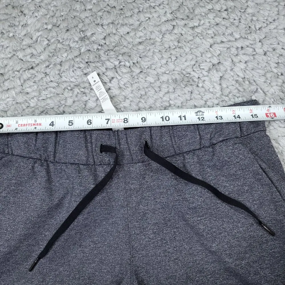 Lululemon On The Fly Pants 27" Gray Heathered Black Size 8 Stretch Ankle - Image 8
