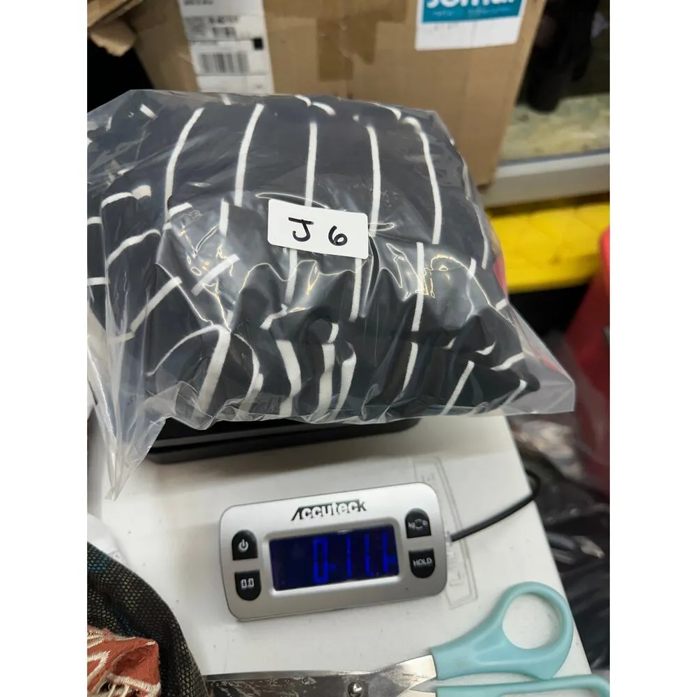 Zenergy Chico's Open Front Cardigan Sweater Women 3 XL Black Striped Roll Tab - Image 11