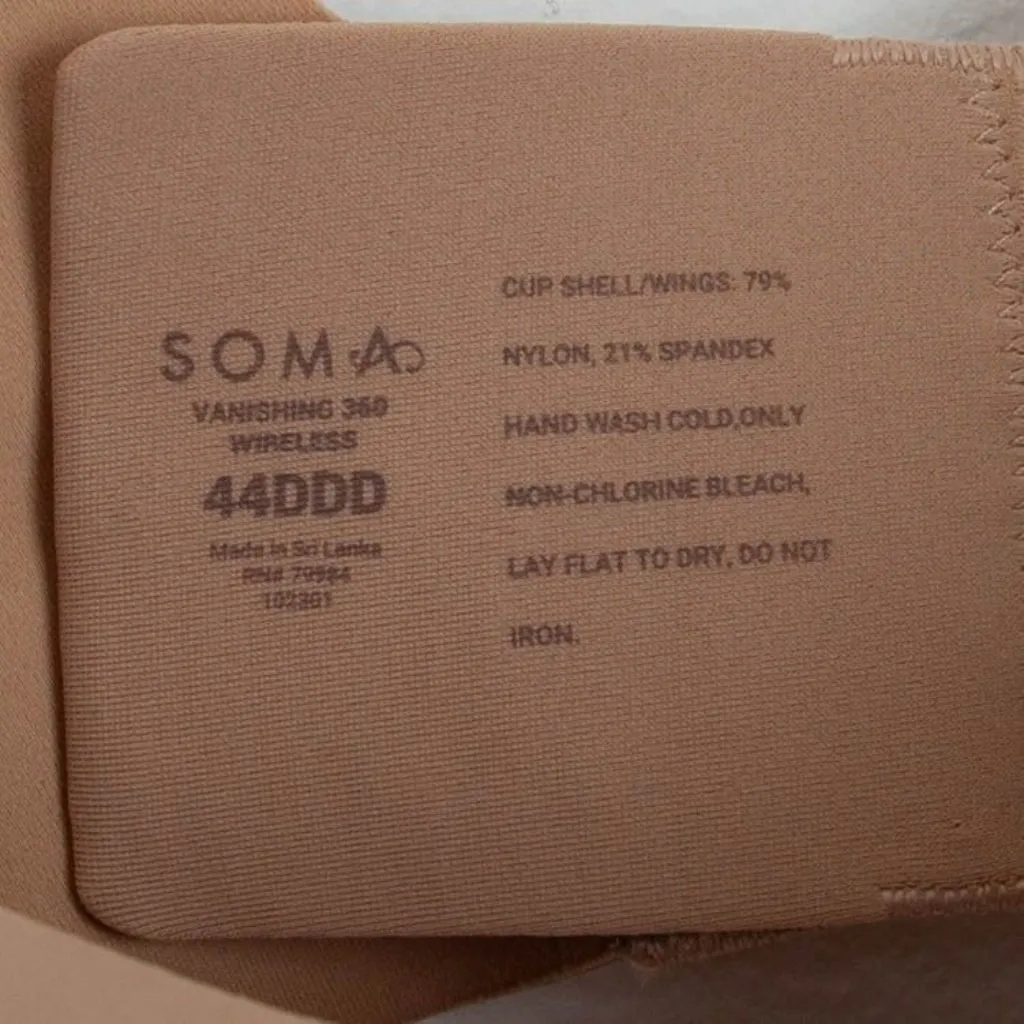 Soma Womens Vanishing 360 Wireless Bra Size 44DDD Nude Intimate Neutral Everyday - Image 2