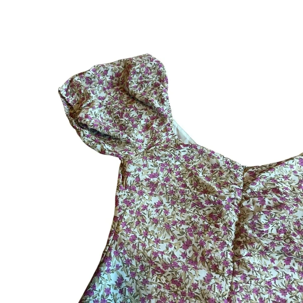 ASTR The Label Blue Purple Shirred Mini Dress Ruffle Flowy Size Small Women's - Image 7