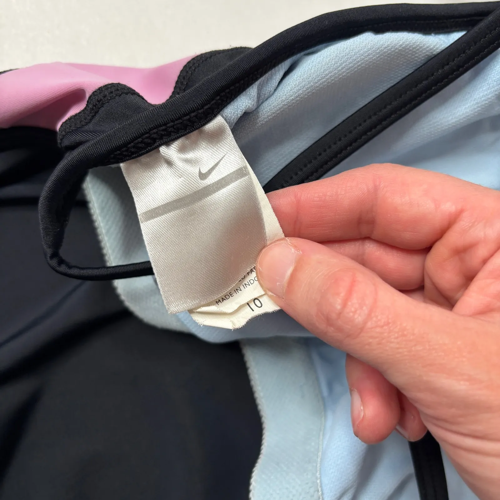 VTG‎ Nike Black Pink One Piece Swimsuit Womens 10 Swim Y2K Retro 90s 00s Modest - Image 7