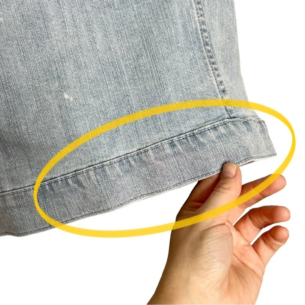 GAP Factory Light Acid Bleach Wash Denim Jean Vest Blue Size XS - Image 8