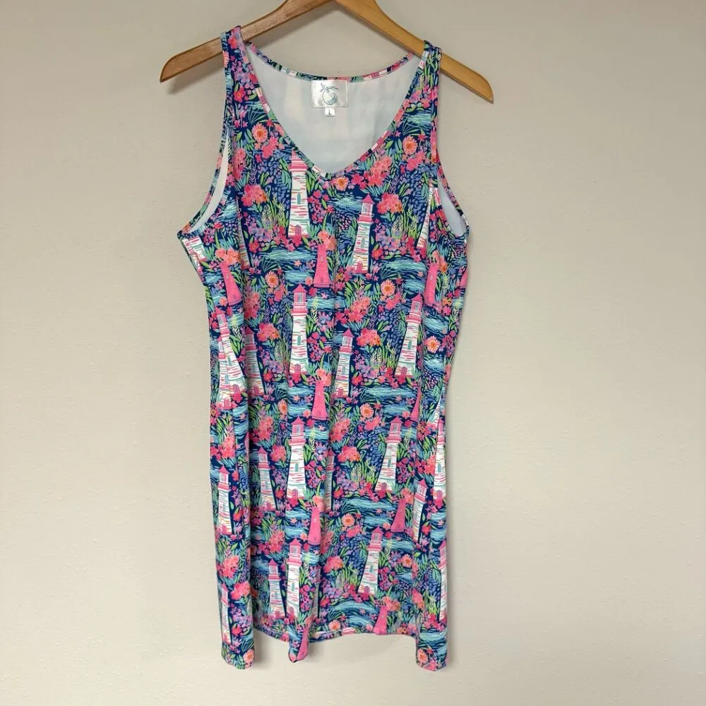 Salty Wave Lighthouse Dress Pink Size L - Image 2