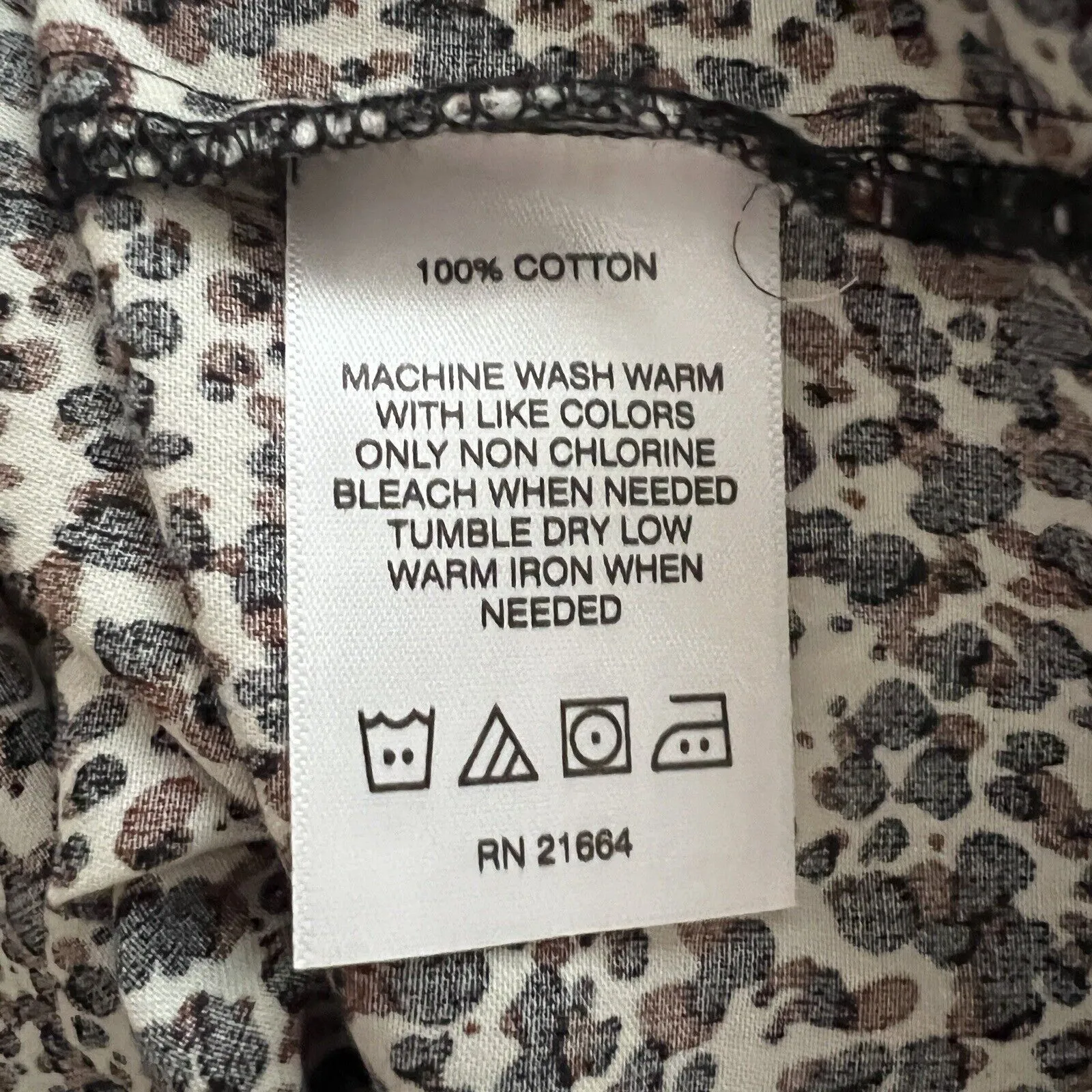 Foxcroft Shirt Womens 12 Brown Black Cheetah Print Button Up Casual Work Office - Image 8