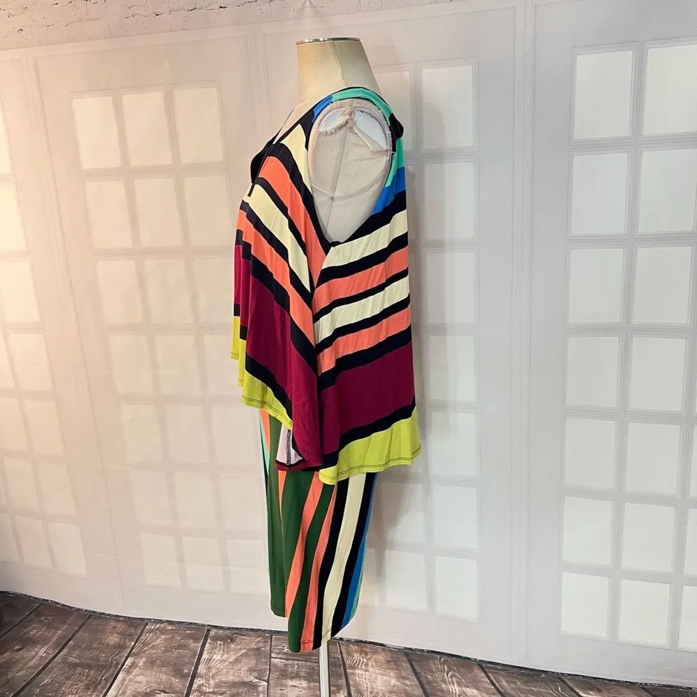 Maeve Anthropologie NWT Davina colorful striped  layered look dress - Image 8