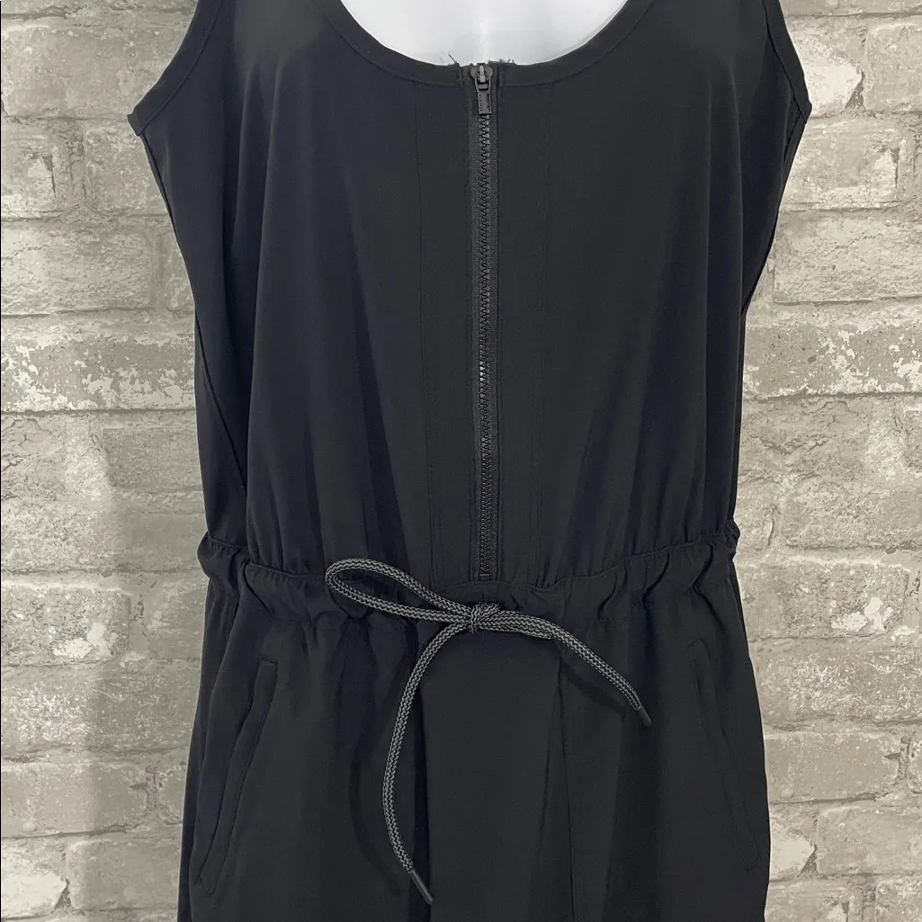 Athleta Black Expedition Skort Dress Romper with Zipper and Drawstring - Image 3